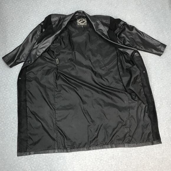 Winlit Genuine Leather Duster Coat Womens Medium Black Western Suede Yoke - Picture 5 of 16